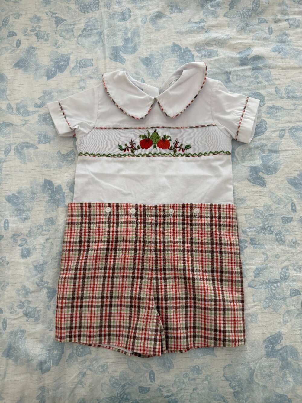 Smocked Sucre by Le Za Me Autumn Pumpkin Bobby Suit 3T
